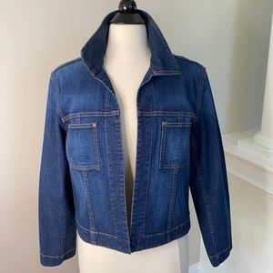 Cropped Open Front Jean Jacket - NWOT